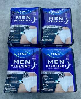65074-01 Tena Men Overnight Protective Underwear - Extra Coverage Small/med 56 Total