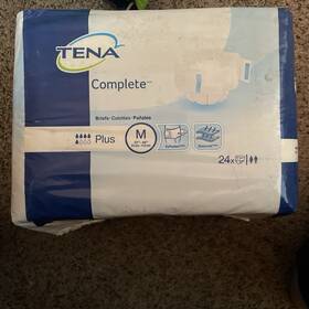 67341 Tena Complete Med. Brief 24 Pack Duolock Core Diaper. Side Fasteners