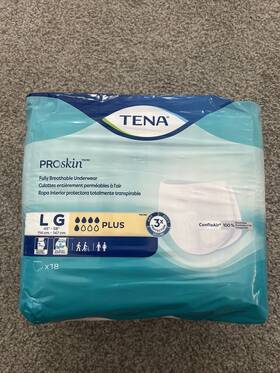 72633 Tena Proskin Full Breathable Underwear Size Large Plus Confioair 18/pack