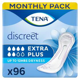 Tena 7322540892680 Discreet Extra Plus 96 Incontinence Pads Individually Wrapped For Women