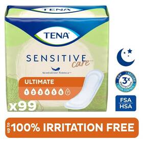 Tena 744759905819 Sensitive Care Ultimate Absorbency Incontinence Pads Regular Length 99 Ct