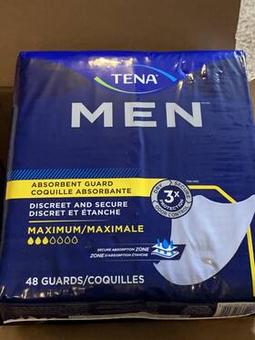 Tena 768702542562 Incontinence Guards For Men 137 Count Maximum Moderate Absorbency New