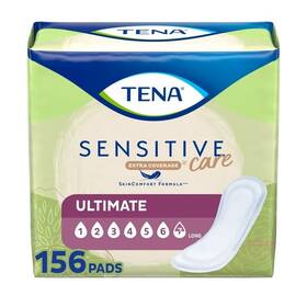 Tena 768702544795 Sensitive Care Extra Coverage Ultimate Incontinence Long Pads 156ct