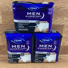 Tena 768702557320 Lot Of 3 Incontinence Underwear For Men Overnight Extra Coverage 42ct S/m