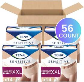 Tena 768702557726 Sensitive Care Adult Maximum Incontinence Underwear Women Xxlarge Beige