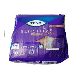 Tena 768702557894 Sensitive Care Overnight Underwear Small Medium Increased Absorbency White