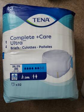 Tena 768702610926 Complete Care Ultra Adult Incontinence Brief Xxl Moderate Absorbency 32 Ct Tena 768702610926 Complete Care Ultra Adult Incontinence Brief Xxl Moderate Absorbency 32 Ct