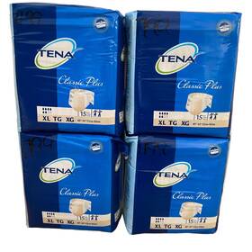 Tena 768702679145 Classic Plus Briefs Incontinence Adult Diapers Qty 60 New Xl 4 Packs Of 15