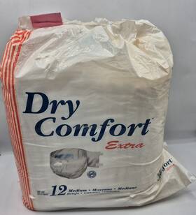 Tena 768702681179 Vtg Plastic Backed 2 Tape Tab Adult Baby Diapers 12 Ct Med Sca Dry Comfort