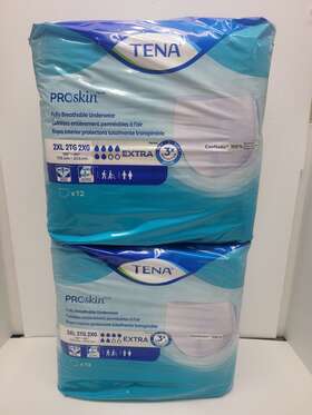 2-12pks Tena 768702725187 Proskin Extra Fully Breathable Underwear 2xl 68 Inch -80 24 Total