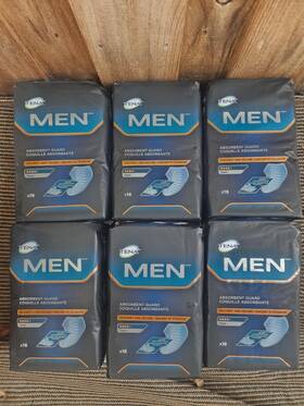 Tena 78870 Men Absorbent Guard Super Incontinence Pads Regular 16ct 6pk 180ml