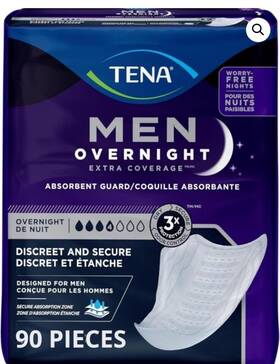 8972 Tena Men Overnight Extra Coverage Absorbent Guard 90 Pieces