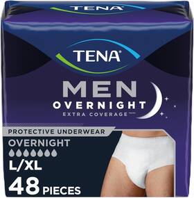 B0cydhw23h Tena Incontinence Underwear For Men Overnight Extra Coverage L / Xl 48 Ct