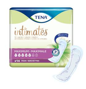 54283 Tena Intimates Maximum Bladder Control Pad 6 X 14 Inch Heavy Absorbency Dry-fast Core One Size Fits