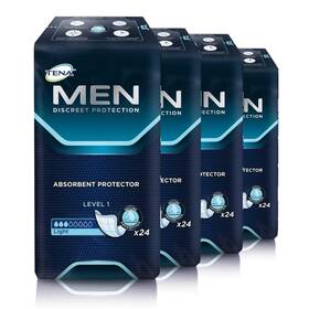 M6-mlwd-wu68 Tena For Men Level 1 Incontinence Protector 96 Count Pack Of 4 White