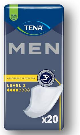 Sf0126932 Tena Men Level 2 Incontinence Pads Maximum Absorbency 20 Count