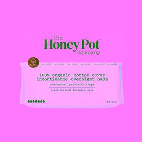 The Honey Pot 851669008841 Organic Incontinence Night Pads 16 Count