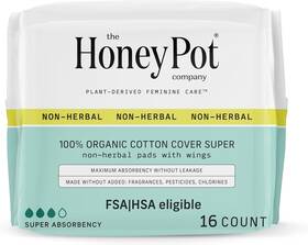Hny-00877 The Honey Pot Company - Sanitary Pads For Women 16 Count Pack Of 1