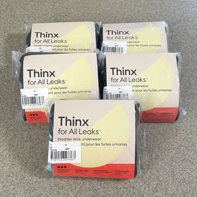 Thinx 810112247367 New Lot Of 5 For All Leaks 3x Hi-waist Bladder Leak Underwear Black 100ml