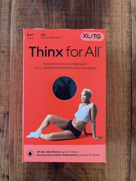 Thinx 810133959041 For All Leakproof Period Underwear Black Briefs Size Xl Free Shipping