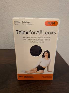 0012575 Thinx Po#0012575 Hi-waist Light Absorbency Washable Reusable Panties M Black