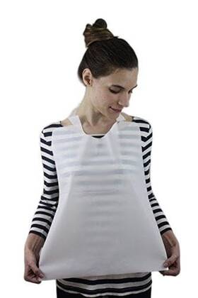 305-25 Tidi 25 Pack Disposable Plastic Adult Bibs