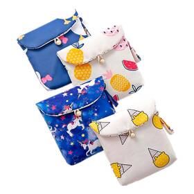Tiger007 887221040851 4 Pcs Cute Cotton Sanitary Napkins Bag Menstrual Cup Pouch Nursing Pad A