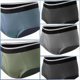 Tiichoo 926950302459 5 Pairs Mens Leakproof Underwear Washable Soft Incontinence Brief With Front Fly Xl