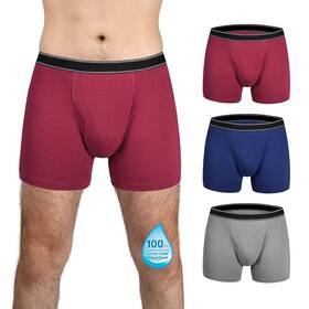 Tiichoo 926950305412 Mens Incontinence Underwear Washable Cotton Reusable Leakproof Boxer