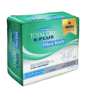 Total Dry 895265002742 Totaldry Ultimate X-plus - Fitted Incontinence Briefs Adult Diapers Plastic
