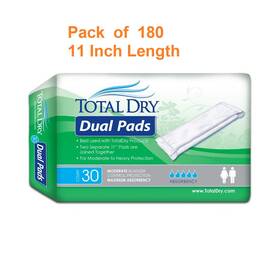 Sp1911 Total Dry 180 Pk Incontinence Liner Dual Pads Maximum Absorbency Bladder Control