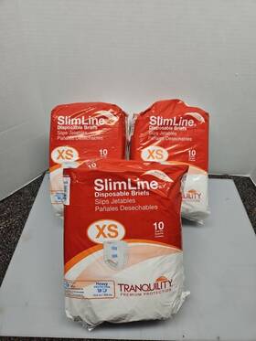Tranquility 070319021669 Slimline Disposable Briefs Xs Extra Small 10 New 3 Packs