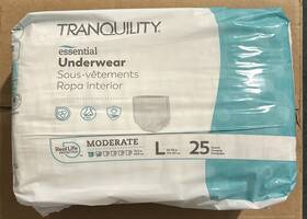 Tranquility 070319029764 Essential Unisex Underwear Pull Up Diapers Moderate 25 Count