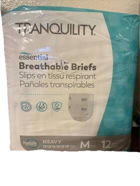 2745 Tranquility Essential Incontinence Brief M Breathable Heavy 12 Ct