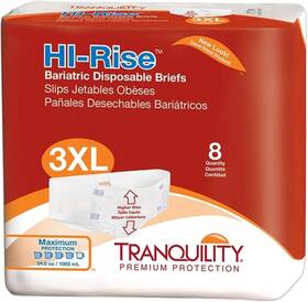 Tranquility 313036147169 Bariatric Hi-rise Disposable Briefs 3x-large High Waistline With P