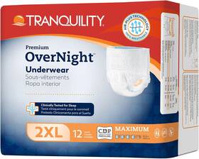Tranquility 692621612771 Premium Overnight Disposable Absorbent Underwear - Maximum All-night