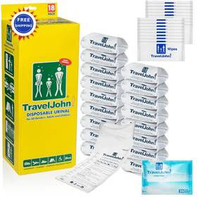 Tj1a-c Traveljohn 66892 Disposable Urinal Bags 28oz 18 Pack Portable Road Trip Women