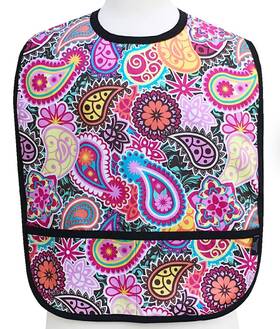 Two Lumps Of Sugar 845043427526 Nibble And Dribble Adult Clothing Protector Bib Paisley Medallion New