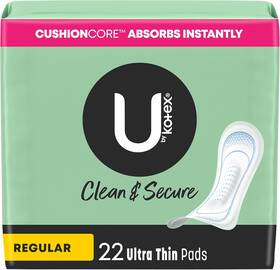 03904 U By Kotex Feminine Pad Ultra Thin 22 Per Bag