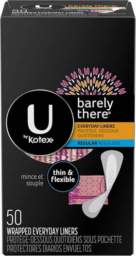 10036000424895 U By Kotex Barely There Liners Light Absorbency 50 Count Pack Of 1
