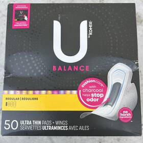 10036000549086 U By Kotex Balance Ultra Thin Pads With Wings Regular 50 Count Pack Of 1