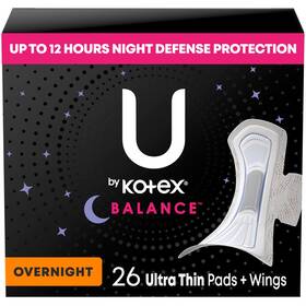 10036000549093 U By Kotex Balance Ultra Thin Pads With Wings Overnight Absorbency 26 Count