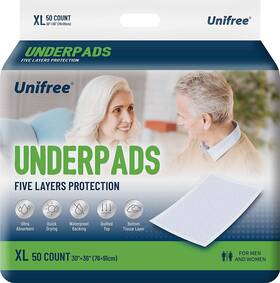 U-play Corporation 313037192199 Unifree Disposable Underpads Bed Pads Incontinence Pad Super Absorbent 50 Co