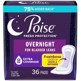 Pads8 Un Brand 313052375355 Incontinence Pads And Postpartum Overnight Drop Extra 36count