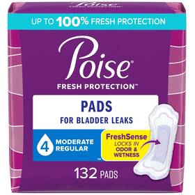 Un Brand 313092125101 Incontinence Pads For Women 4 Drop Moderate Absorbency Regular Length 132 Cou