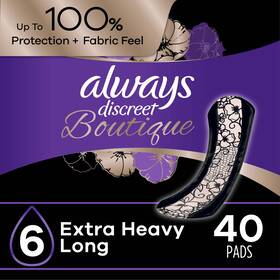 Un Brand 313107195174 Boutique Incontinence Pads Extra Heavy Absorbency Long Length 40 Ct
