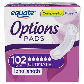 Un Brand 313108446404 Options Womens Incontinence Pads Ultimate Absorbency Unscented Long Length