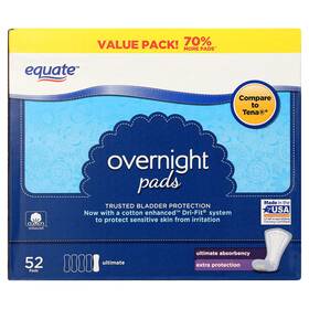 Un Brand 313115877895 Womens Overnight Incontinence Pads Ultimate Absorbency 52 Count Compare To
