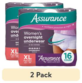 Un Brand 726084410534 2 Pack Womens Overnight Incontinence And Postpartum Underwear Xl Ultimate