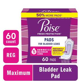 Un Brand New Amazing 711181721188 Incontinence Pads For Women 5 Drop Maximum Absorbency Long Length 60 Count